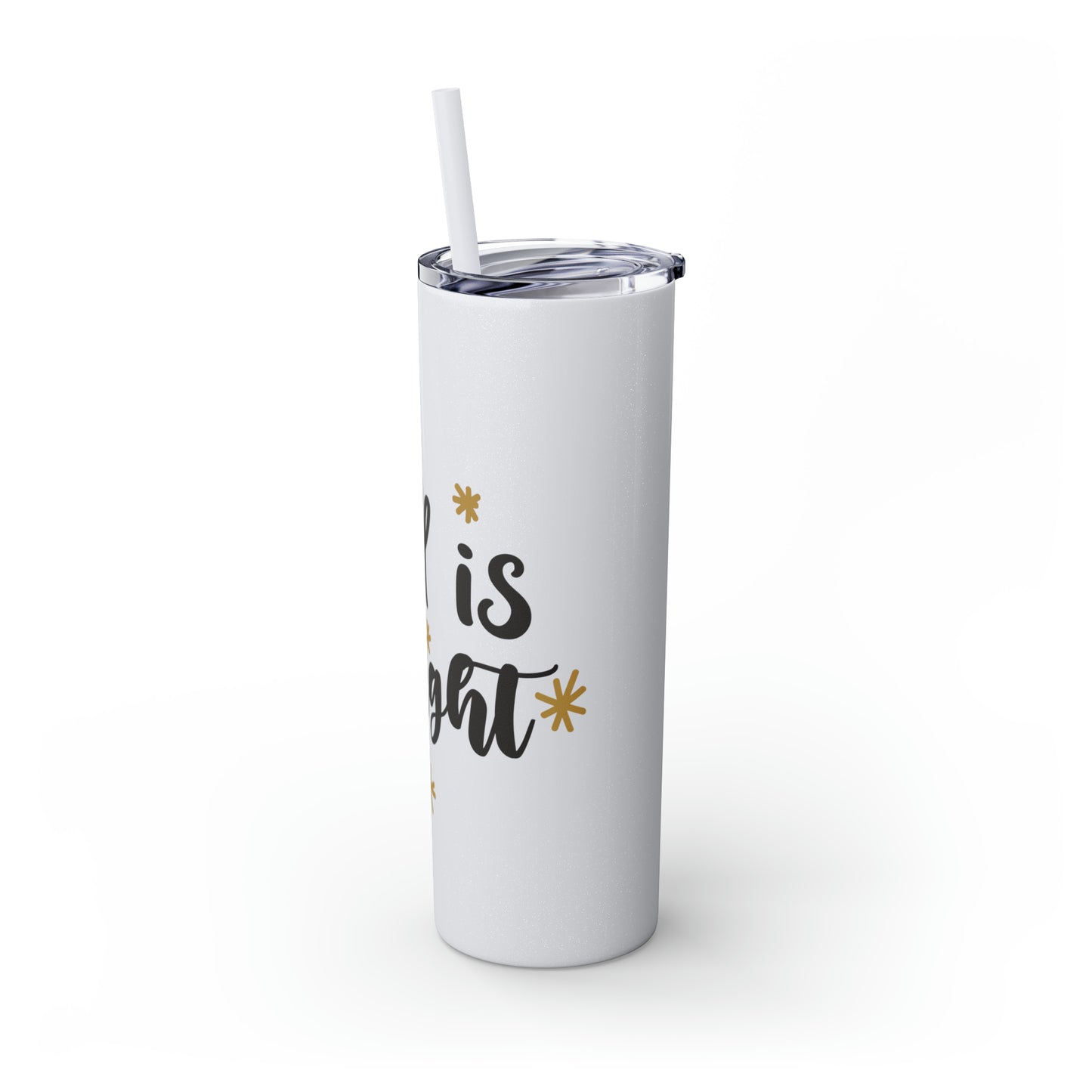 All is Bright Skinny Tumbler with Straw, 20oz