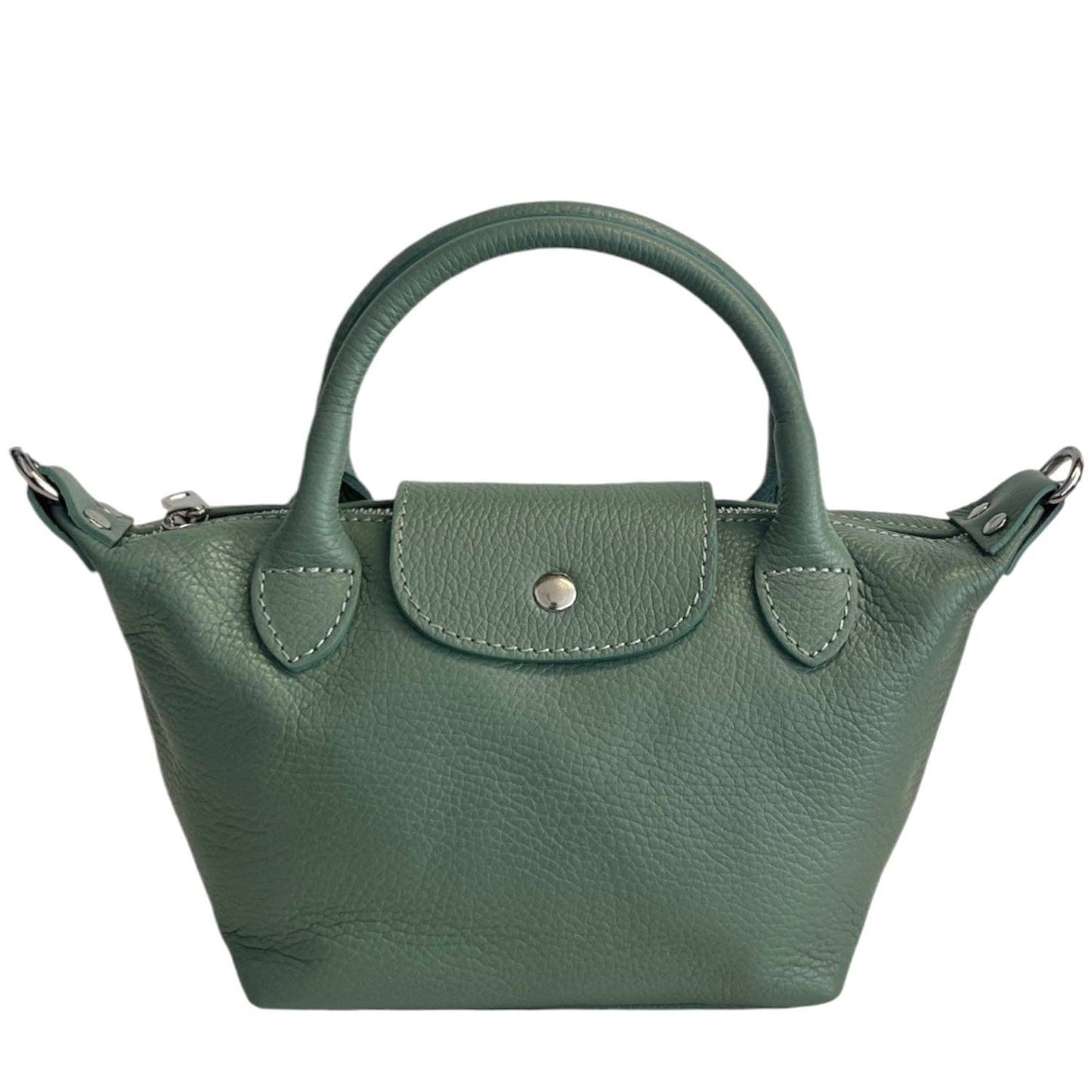 Italian Leather Raviolo Mini Tote - The Aegean Aviary