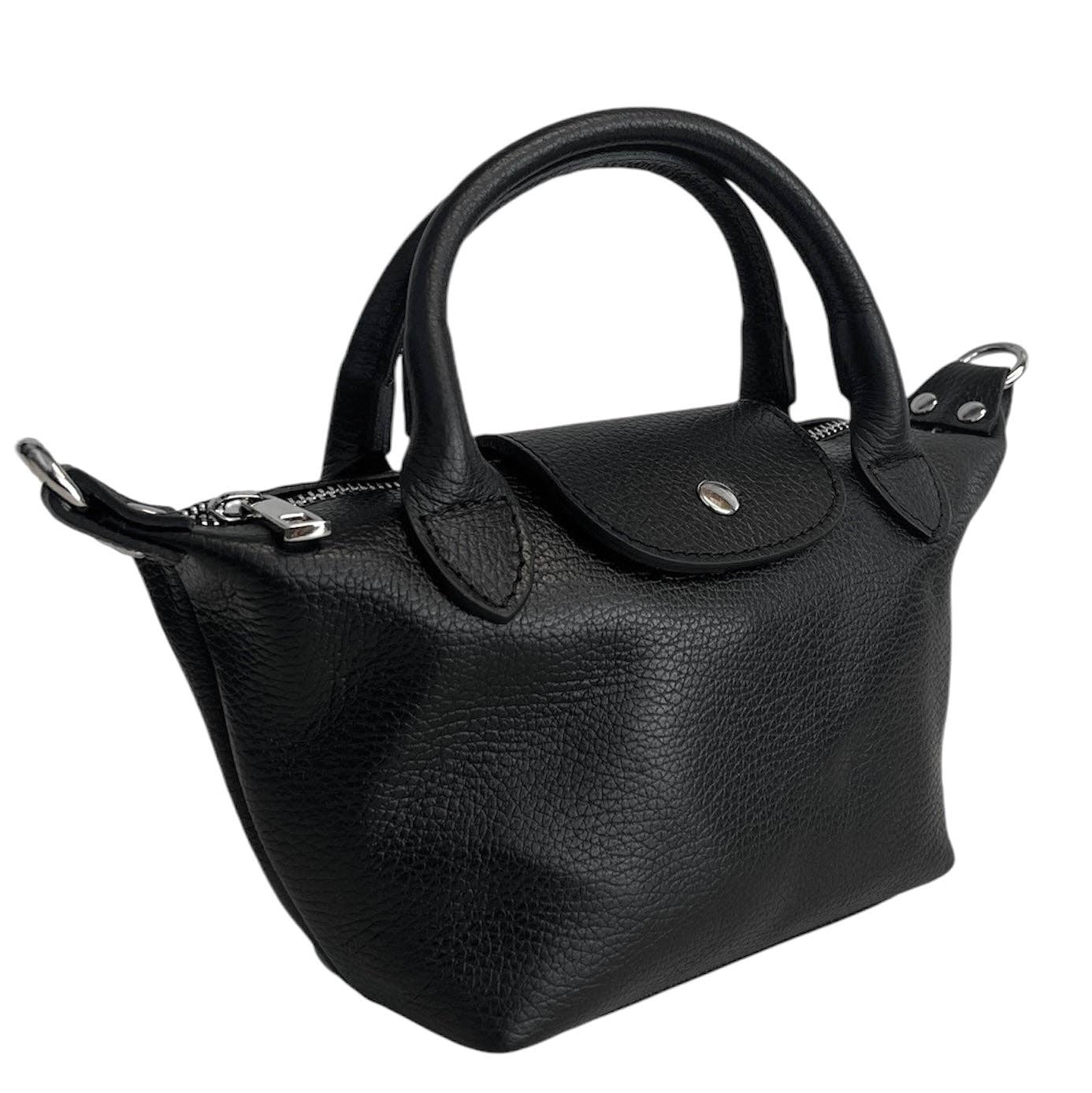 Italian Leather Raviolo Mini Tote - The Aegean Aviary