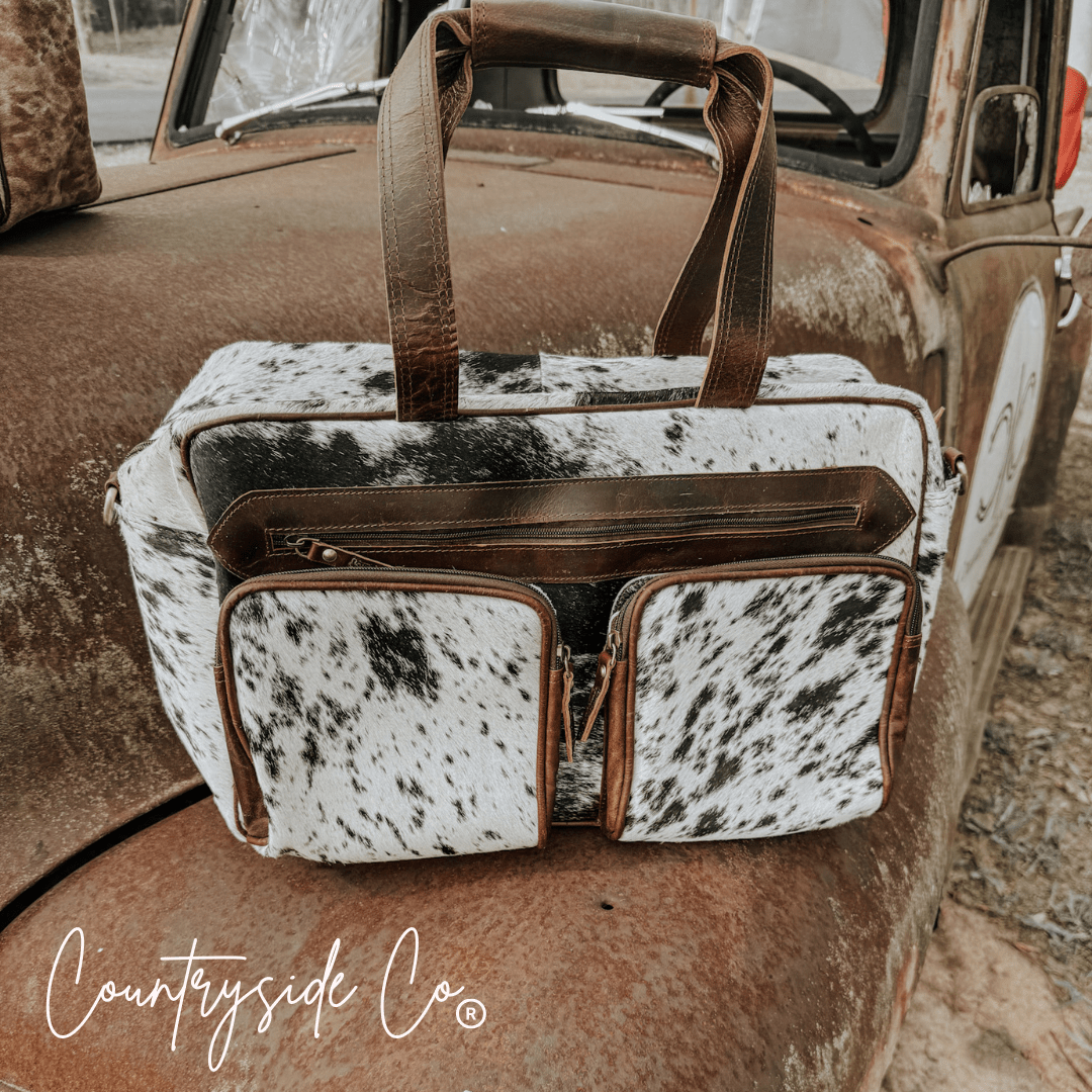 Saddlemen Cowhide Duffle Travel Bag - The Aegean Aviary