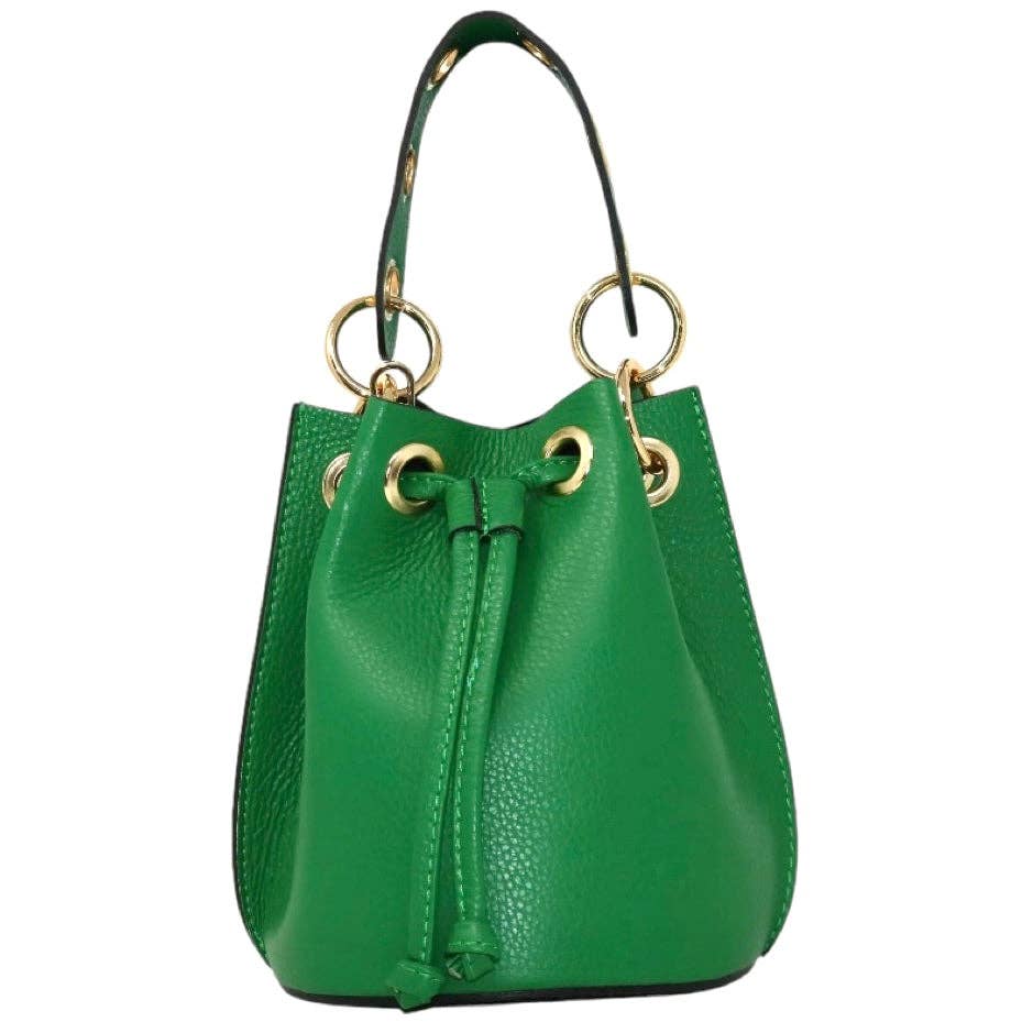 Italian Leather Ring - Handle Bucket Bag - The Aegean Aviary