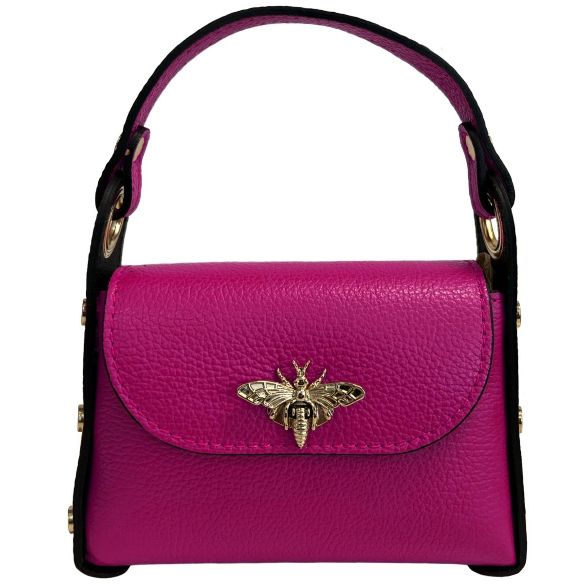 Italian Leather Mini Bag with Bee Closure - The Aegean Aviary