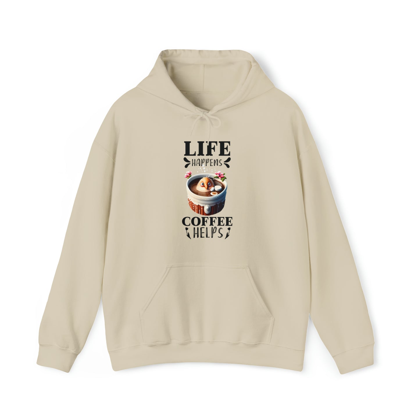 Life Happens, Coffee Helps Unisex Heavy Blend™ Hooded Sweatshirt