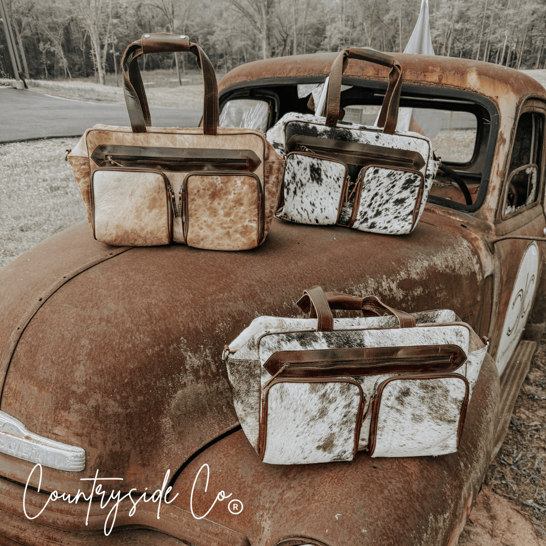 Saddlemen Cowhide Duffle Travel Bag - The Aegean Aviary