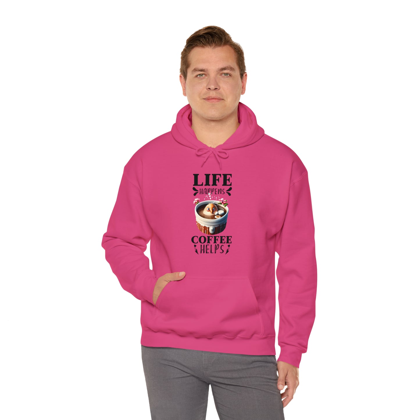 Life Happens, Coffee Helps Unisex Heavy Blend™ Hooded Sweatshirt