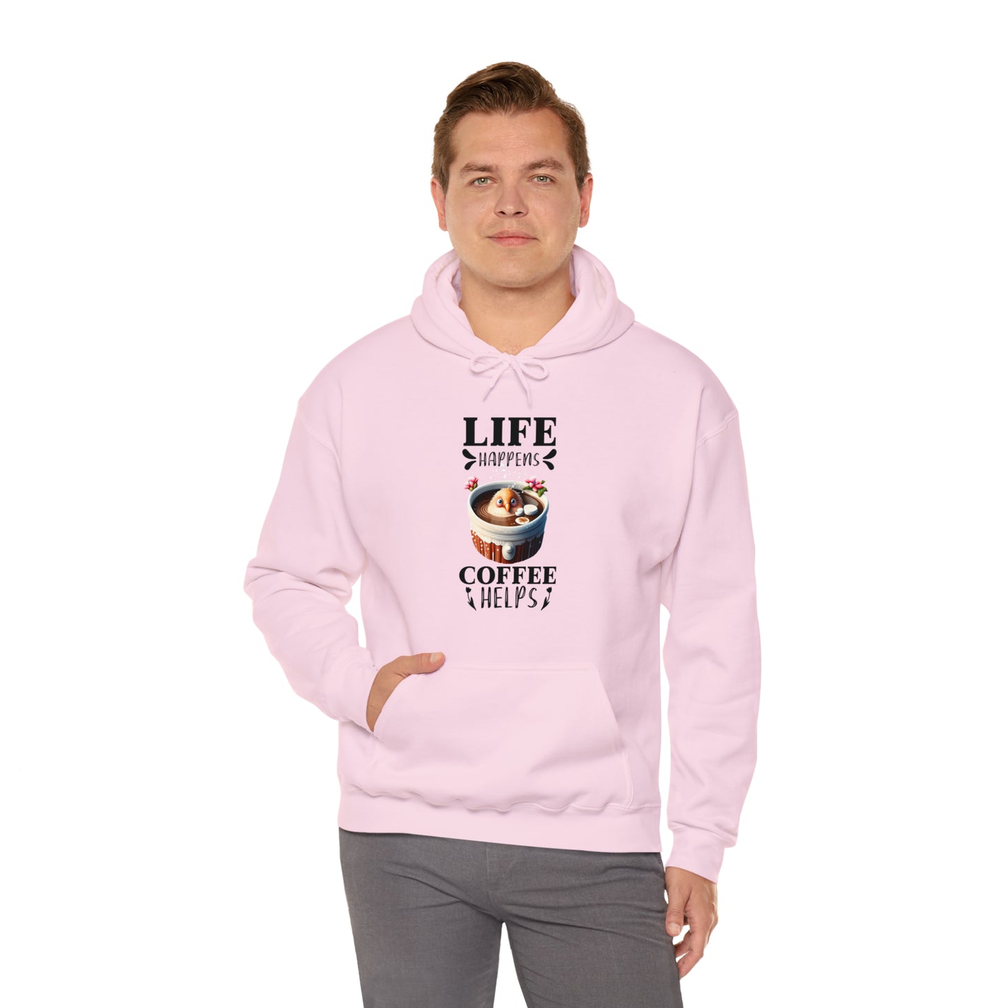 Life Happens, Coffee Helps Unisex Heavy Blend™ Hooded Sweatshirt