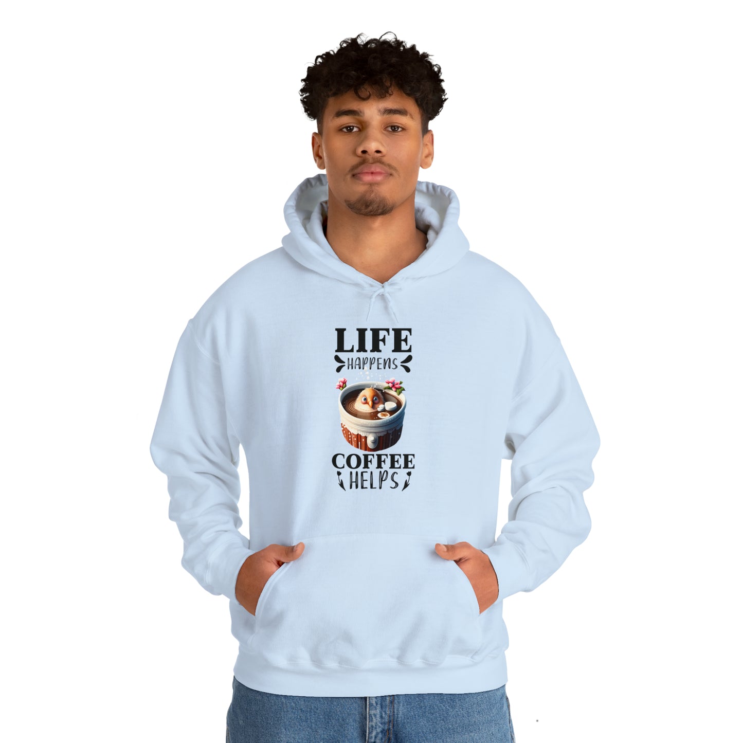 Life Happens, Coffee Helps Unisex Heavy Blend™ Hooded Sweatshirt