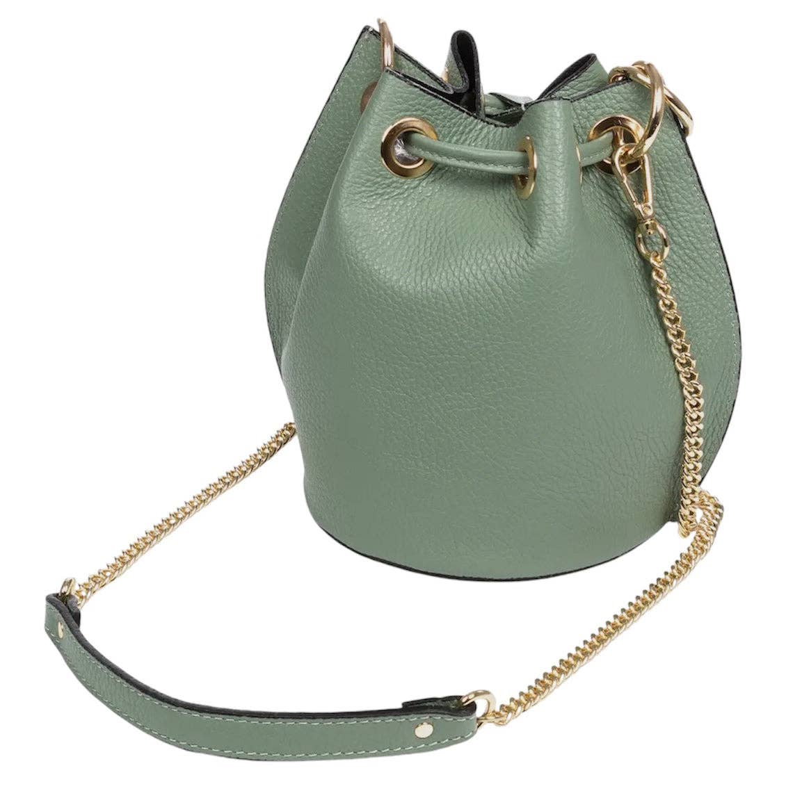 Italian Leather Ring - Handle Bucket Bag - The Aegean Aviary