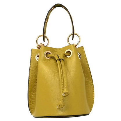 Italian Leather Ring - Handle Bucket Bag - The Aegean Aviary