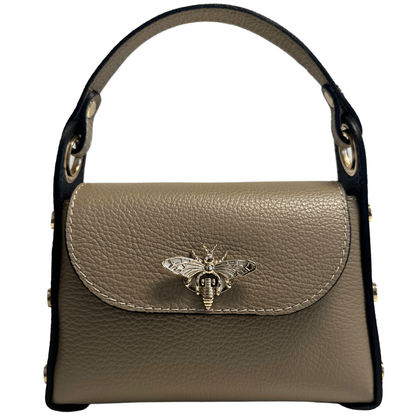 Italian Leather Mini Bag with Bee Closure - The Aegean Aviary
