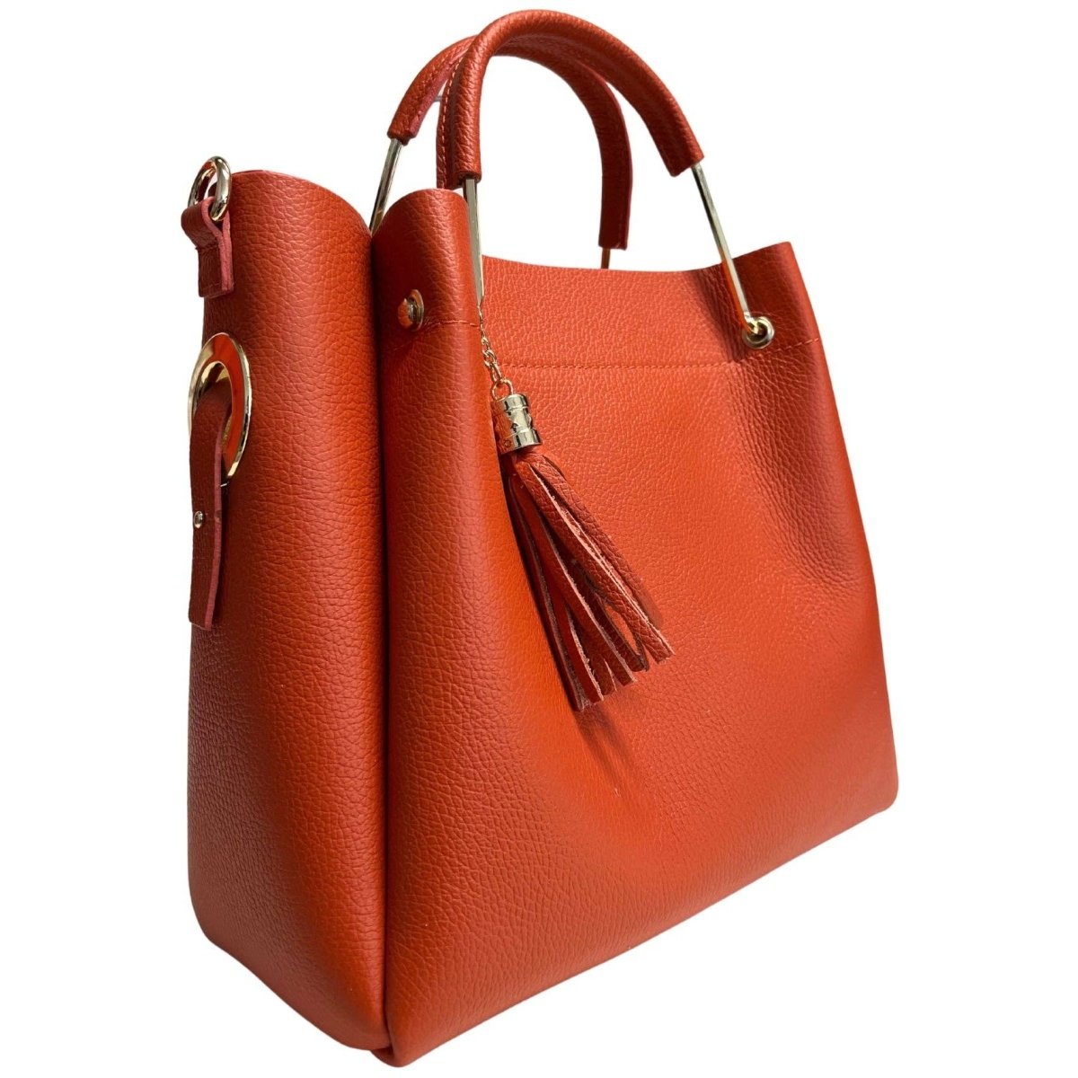 Italian Leather Bucket Bag with Inner Pouch - The Aegean Aviary