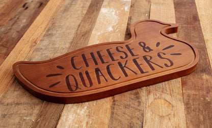 Wooden Charcuterie Board - Cheese & Quackers