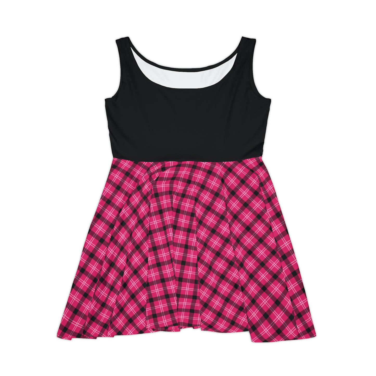 Pink and Black Plaid Skater Dress