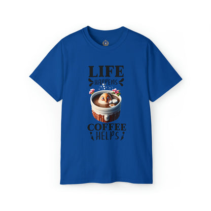 Life Happens, Coffee Helps Unisex Ultra Cotton Tee