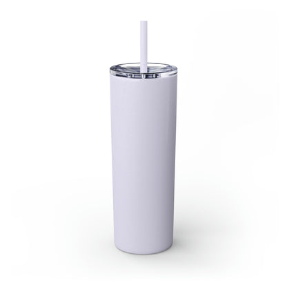 Eat Drink and Be Merry Skinny Tumbler with Straw, 20oz