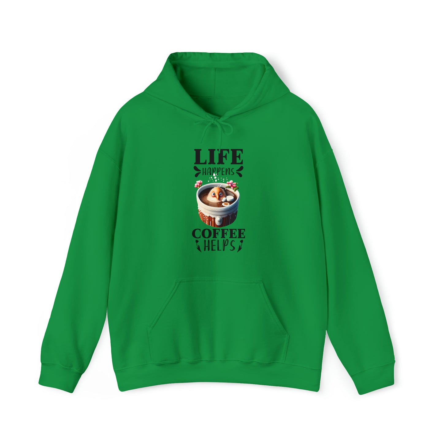 Life Happens, Coffee Helps Unisex Heavy Blend™ Hooded Sweatshirt