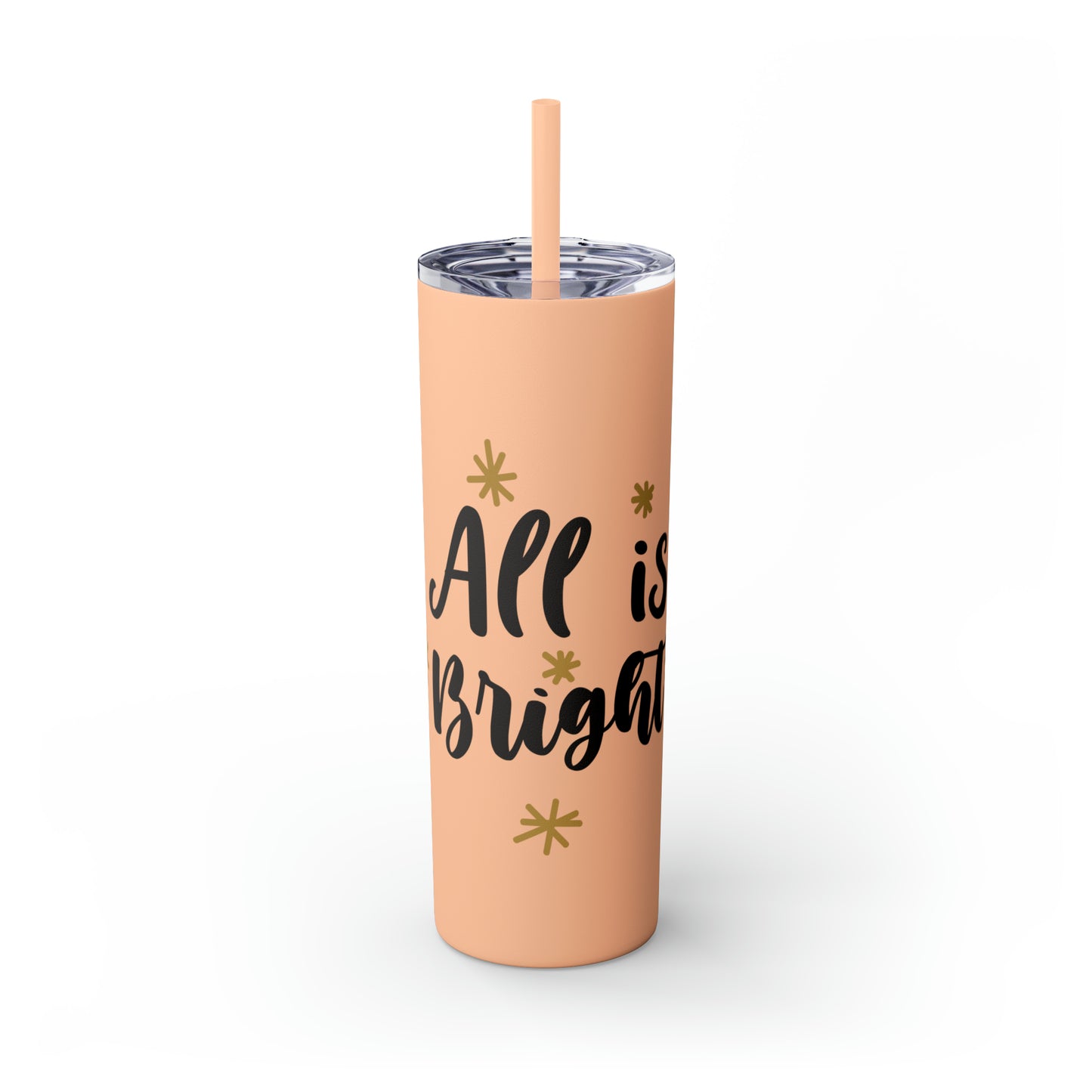 All is Bright Skinny Tumbler with Straw, 20oz