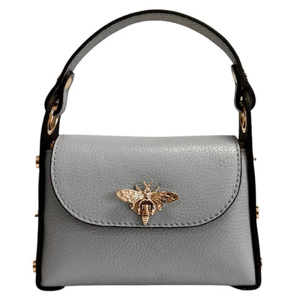 Italian Leather Mini Bag with Bee Closure - The Aegean Aviary