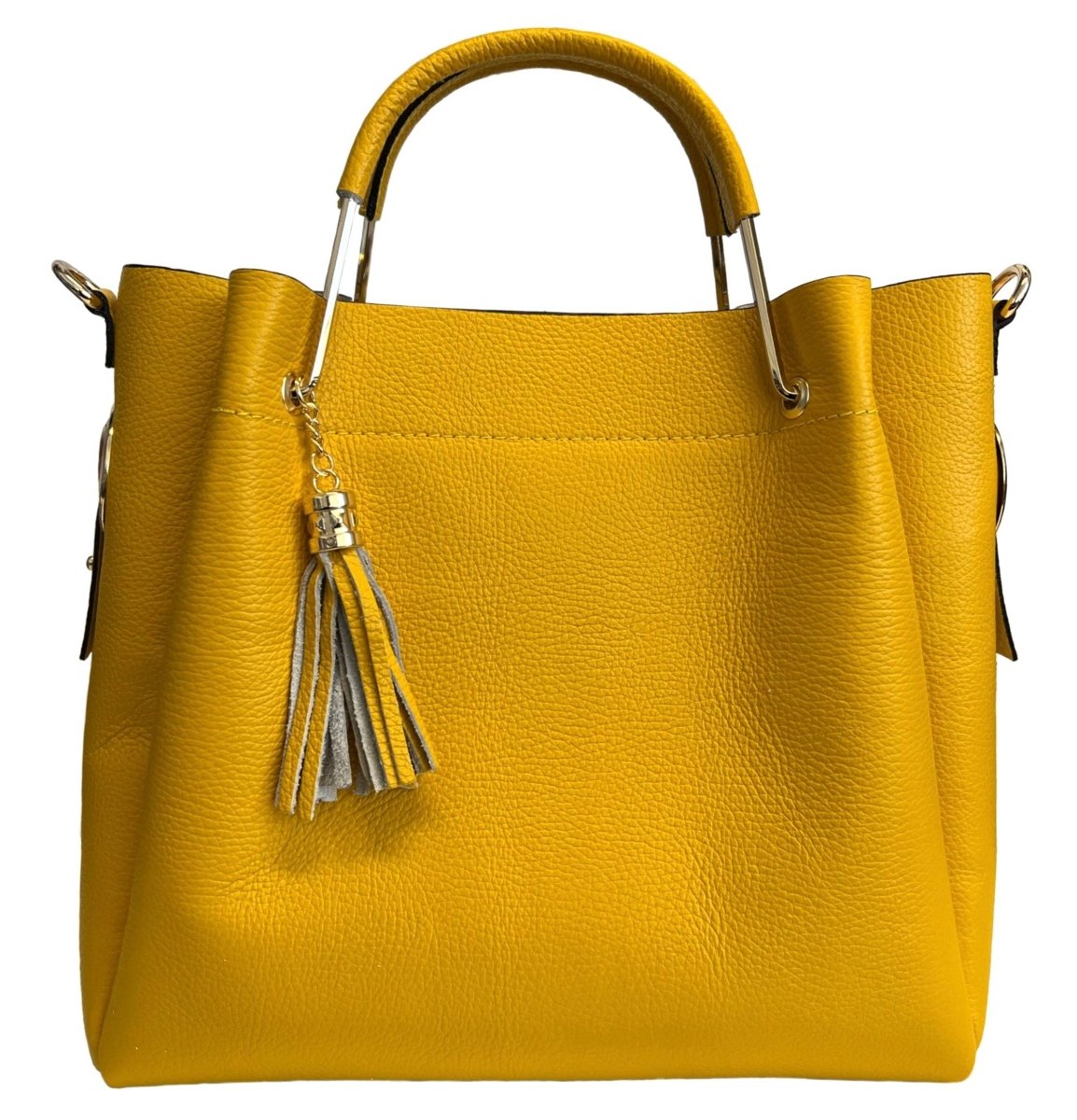 Italian Leather Bucket Bag with Inner Pouch - The Aegean Aviary