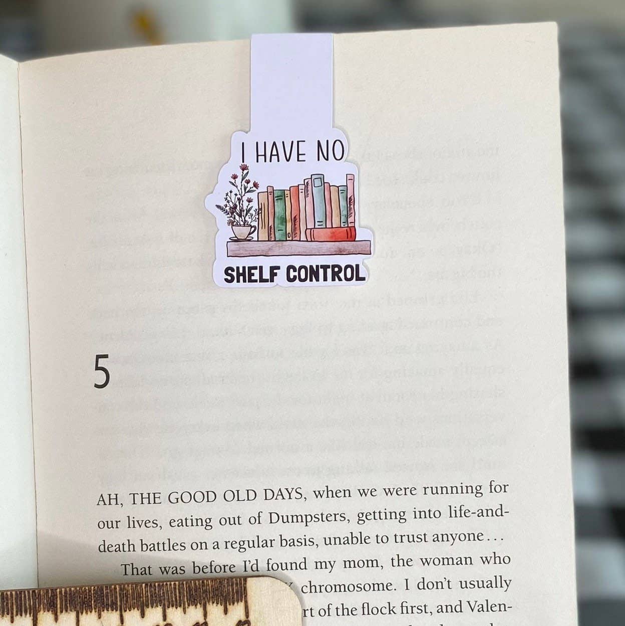 No self control pun, magnetic bookmark, funny gift
