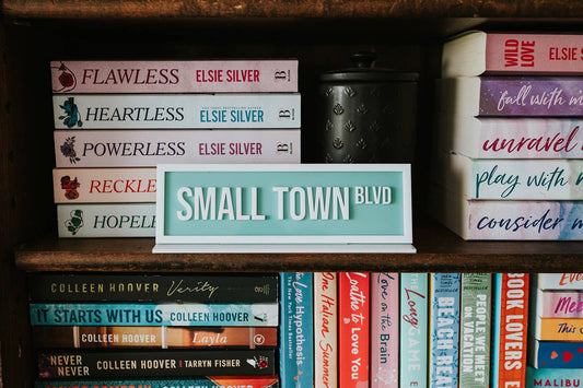 Small Town Blvd Acrylic Shelf Sign w/ Stand - The Aegean Aviary