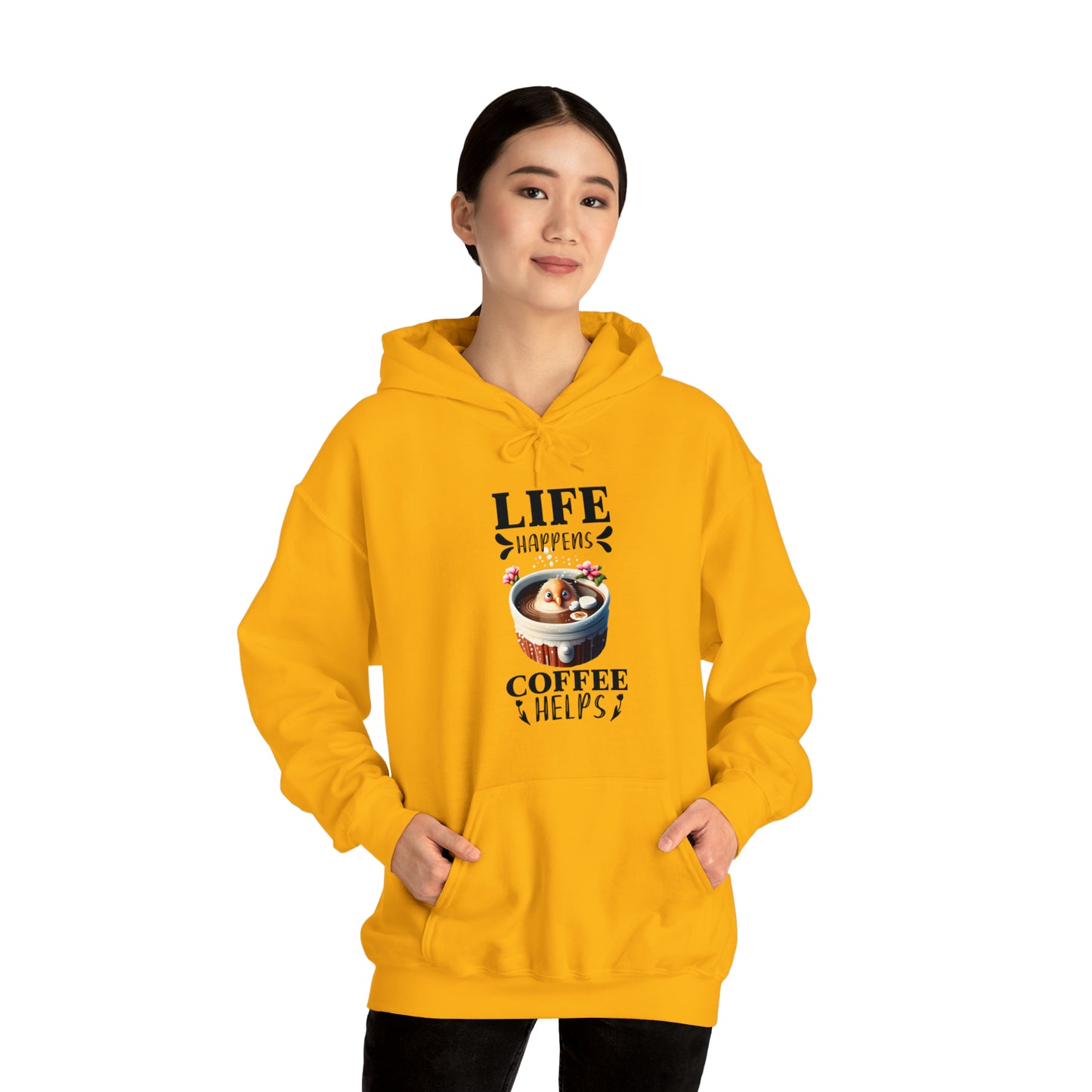 Life Happens, Coffee Helps Unisex Heavy Blend™ Hooded Sweatshirt