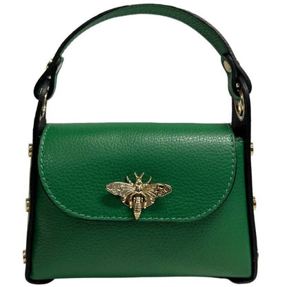 Italian Leather Mini Bag with Bee Closure - The Aegean Aviary