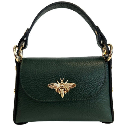 Italian Leather Mini Bag with Bee Closure - The Aegean Aviary