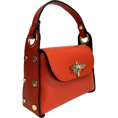 Italian Leather Mini Bag with Bee Closure - The Aegean Aviary