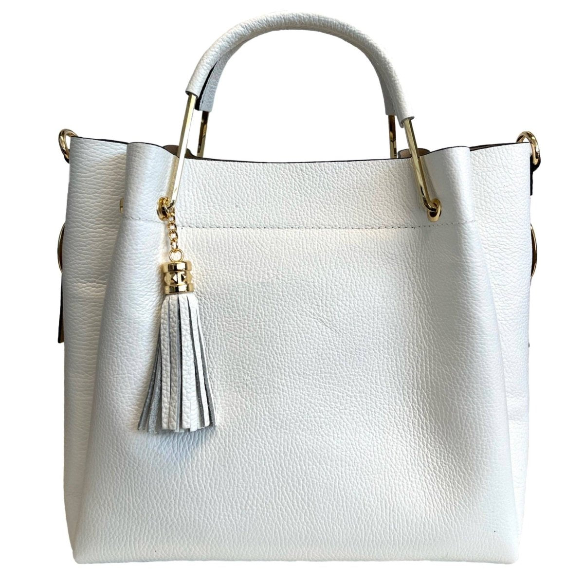 Italian Leather Bucket Bag with Inner Pouch - The Aegean Aviary