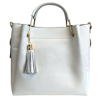 Italian Leather Bucket Bag with Inner Pouch - The Aegean Aviary