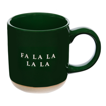 Fa La La Stoneware Coffee Mug - Christmas Decor & Gifts