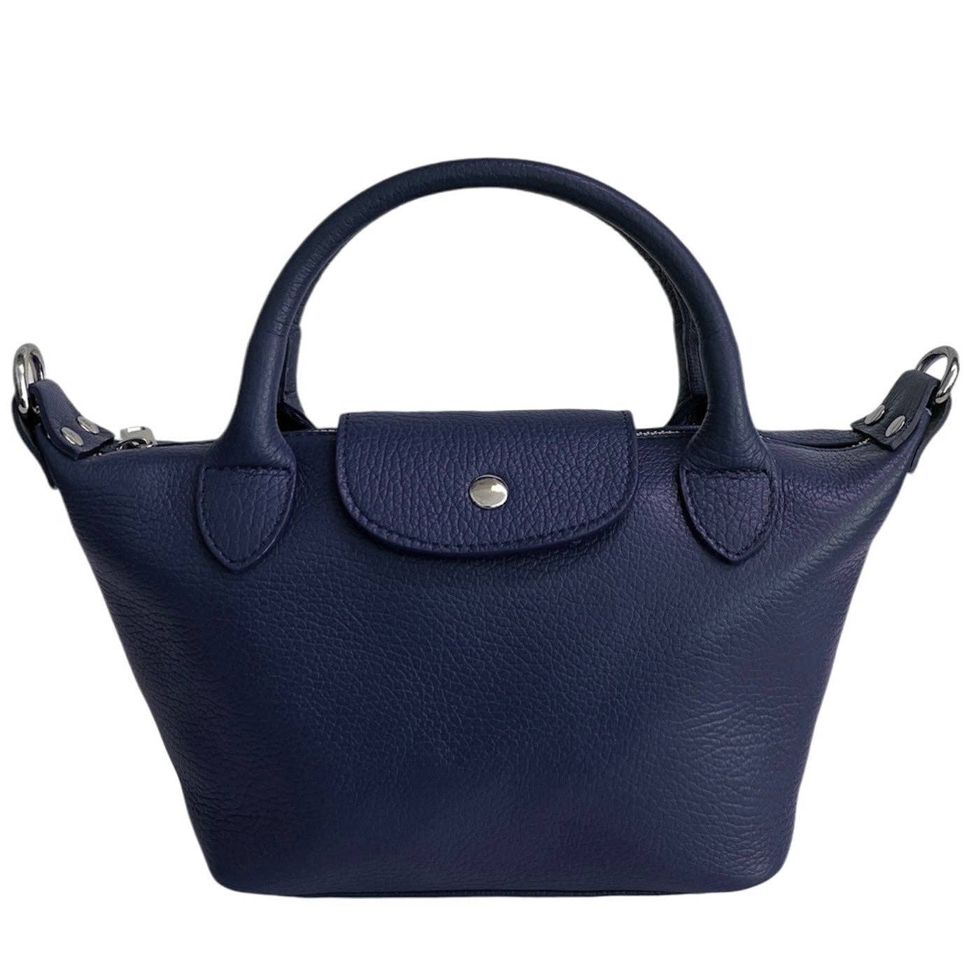 Italian Leather Raviolo Mini Tote - The Aegean Aviary