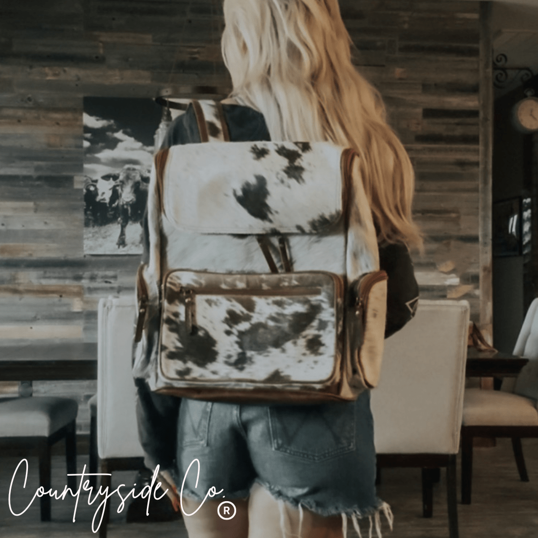 Boulder Cowhide Backpack Laptop Bag, travel bag - The Aegean Aviary