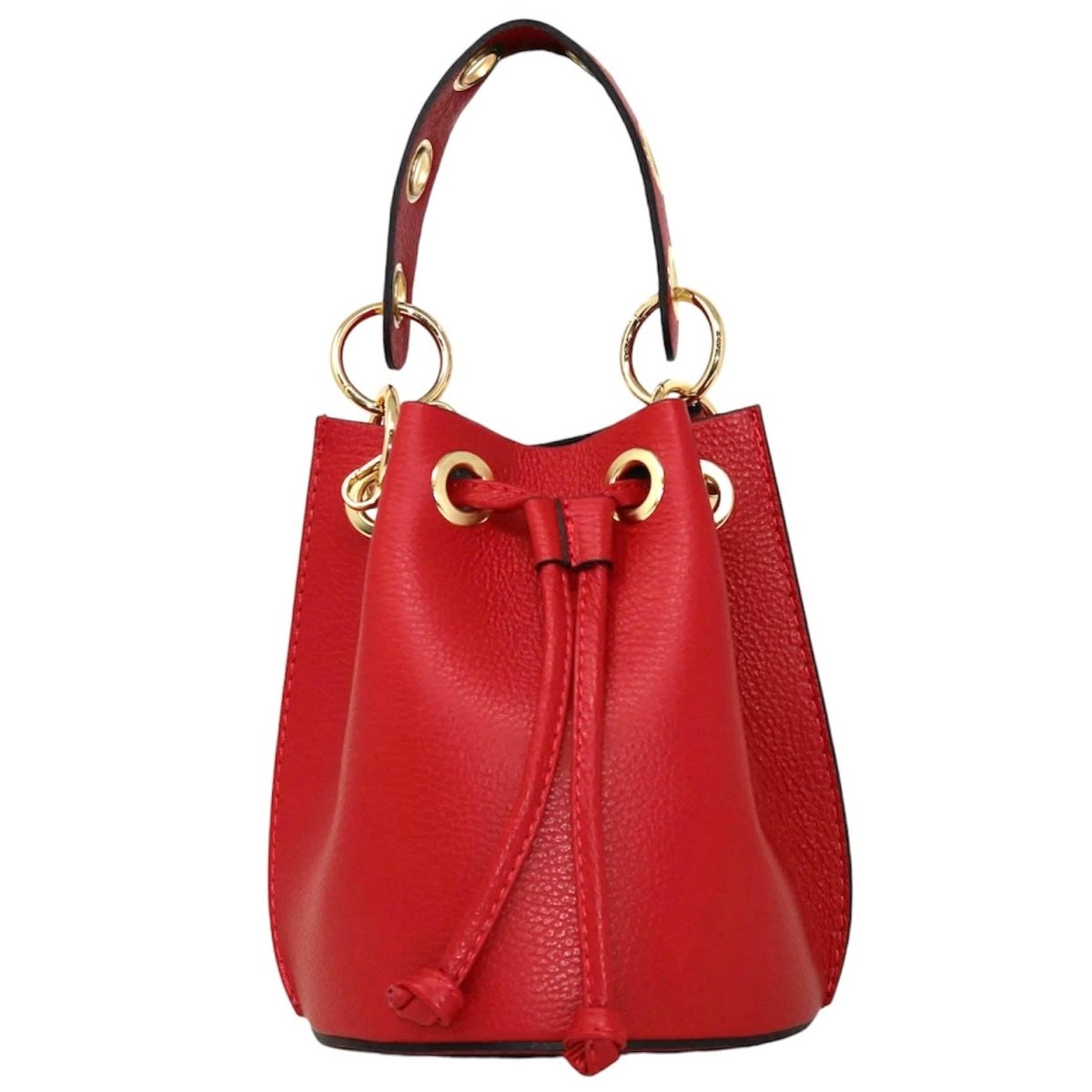 Italian Leather Ring - Handle Bucket Bag - The Aegean Aviary