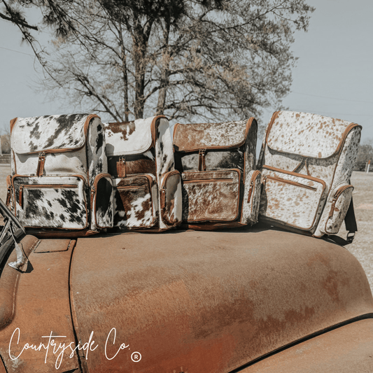 Boulder Cowhide Backpack Laptop Bag, travel bag - The Aegean Aviary