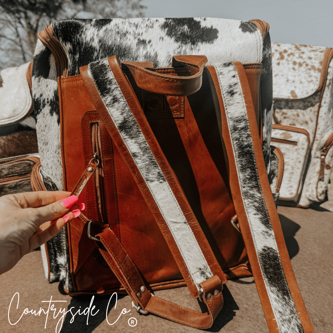 Boulder Cowhide Backpack Laptop Bag, travel bag - The Aegean Aviary