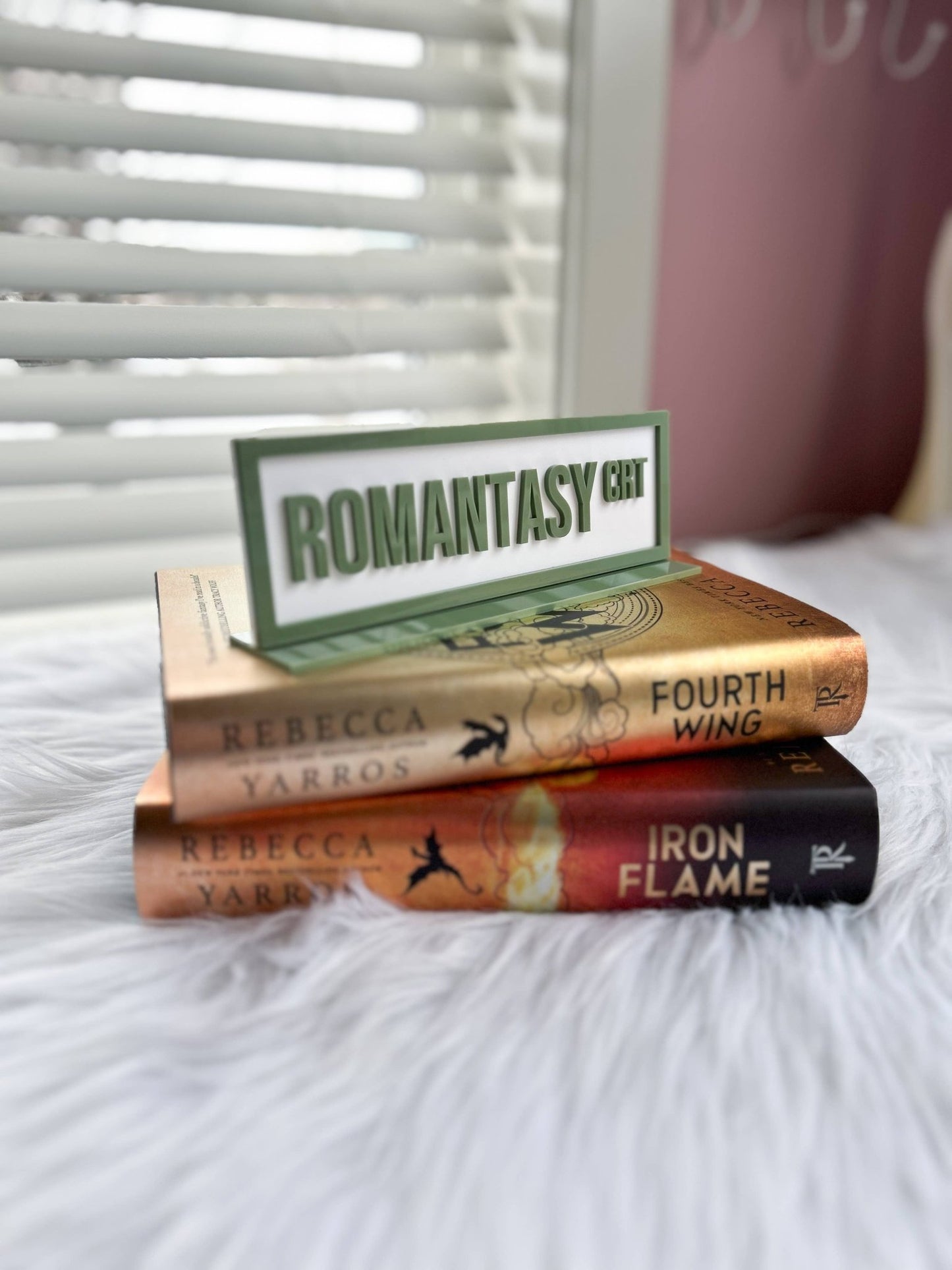 Romantasy Crt Acrylic Shelf Sign w/ Stand - The Aegean Aviary