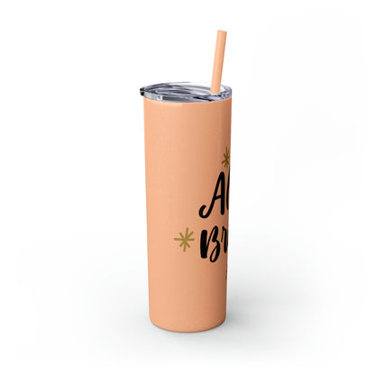 All is Bright Skinny Tumbler with Straw, 20oz