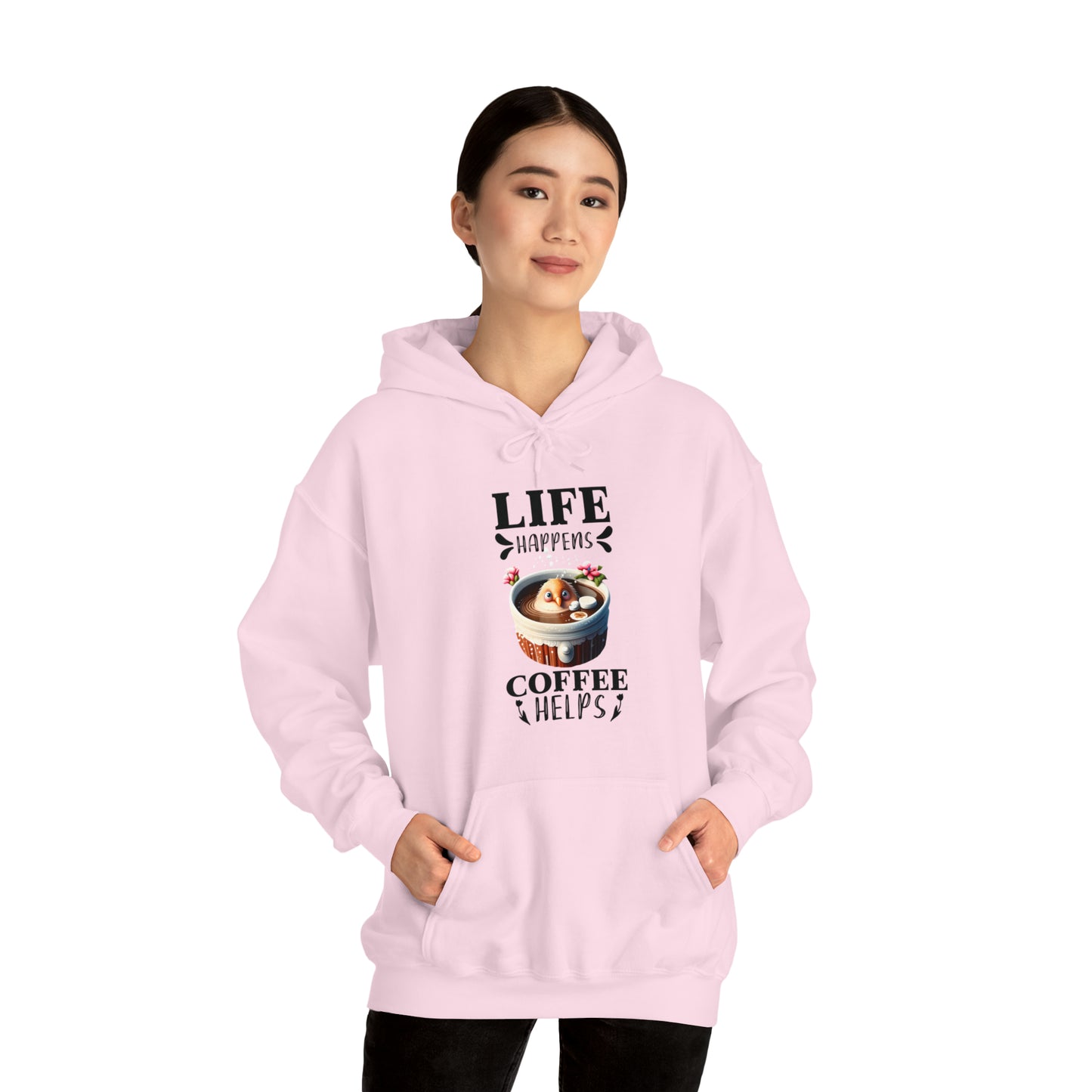 Life Happens, Coffee Helps Unisex Heavy Blend™ Hooded Sweatshirt