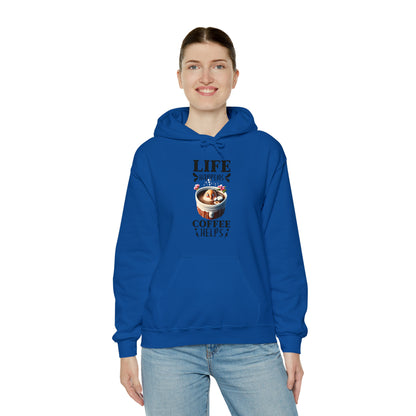 Life Happens, Coffee Helps Unisex Heavy Blend™ Hooded Sweatshirt