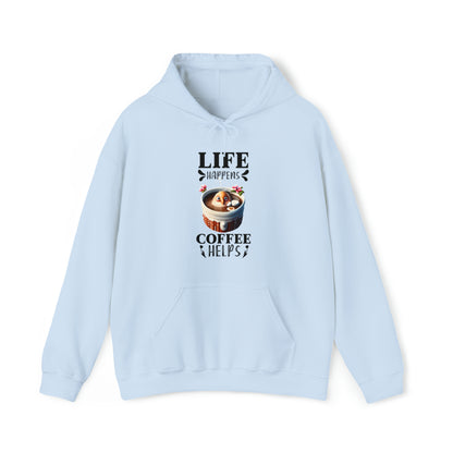 Life Happens, Coffee Helps Unisex Heavy Blend™ Hooded Sweatshirt