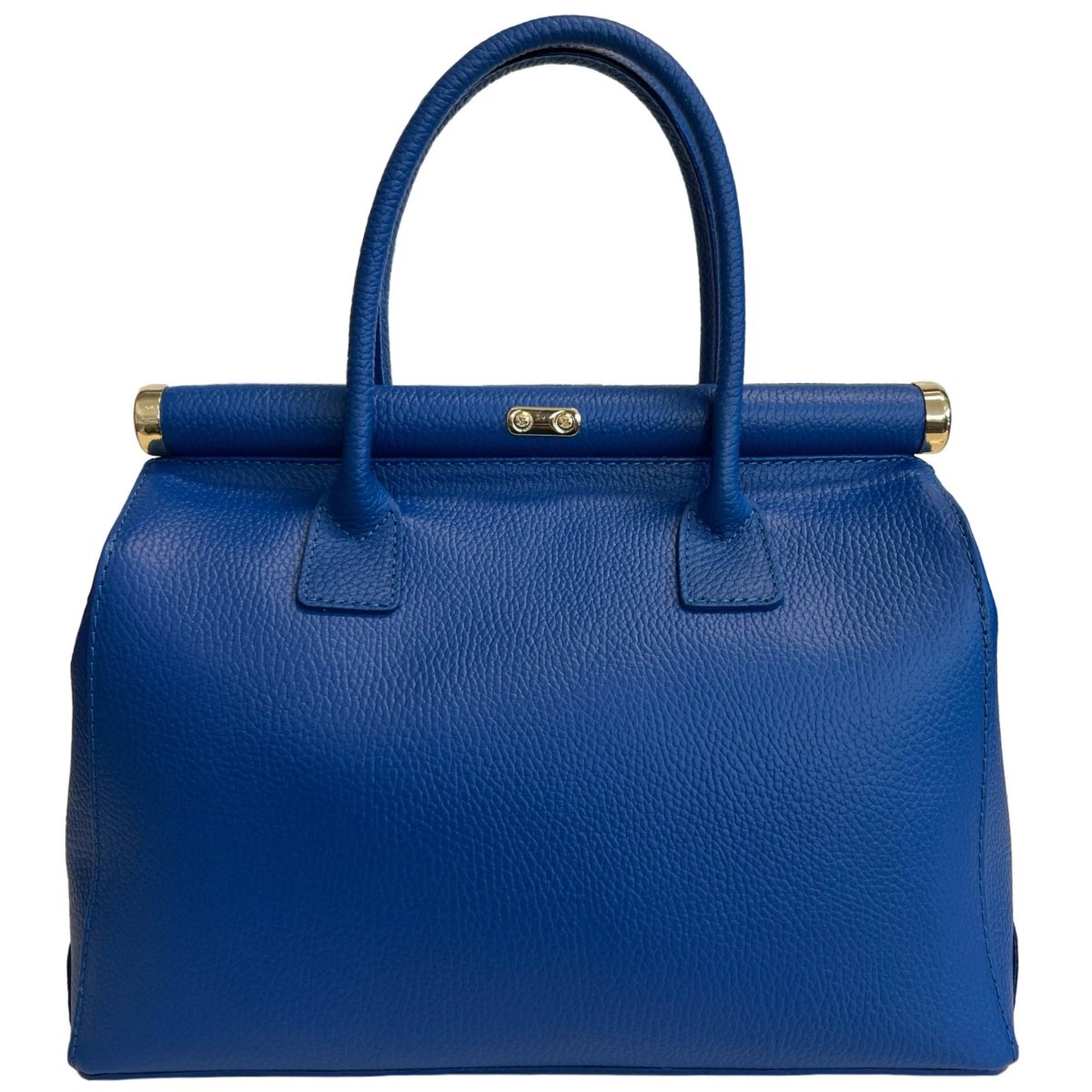 Italian Leather Structured Handbag with Shoulder Strap - The Aegean Aviary