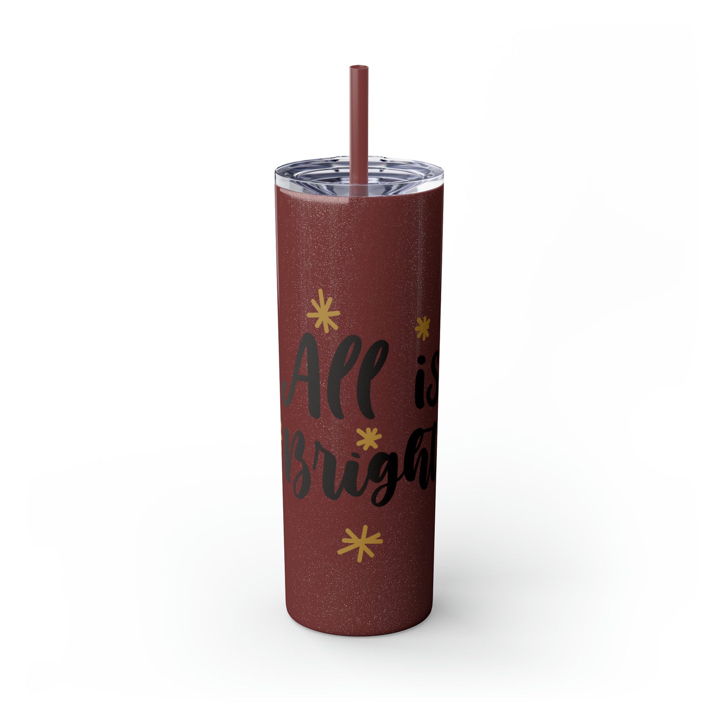 All is Bright Skinny Tumbler with Straw, 20oz