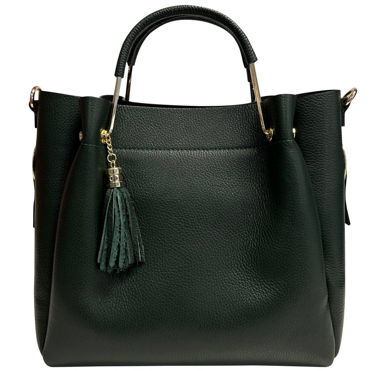 Italian Leather Bucket Bag with Inner Pouch - The Aegean Aviary