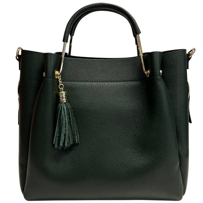 Italian Leather Bucket Bag with Inner Pouch - The Aegean Aviary