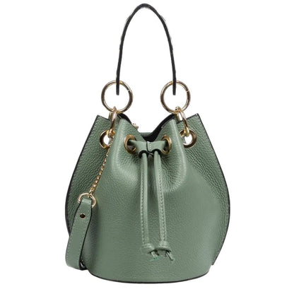 Italian Leather Ring - Handle Bucket Bag - The Aegean Aviary