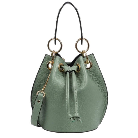 Italian Leather Ring - Handle Bucket Bag - The Aegean Aviary