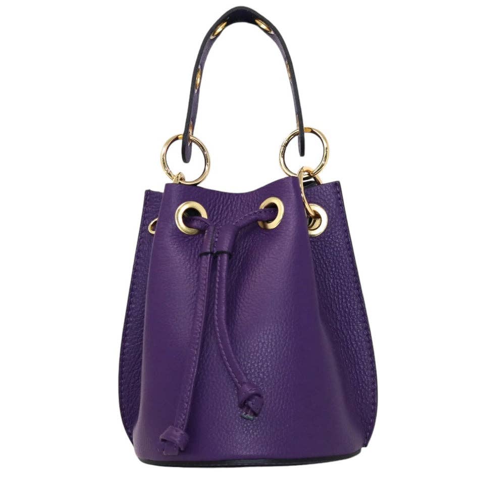 Italian Leather Ring - Handle Bucket Bag - The Aegean Aviary
