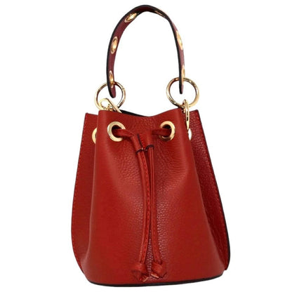 Italian Leather Ring - Handle Bucket Bag - The Aegean Aviary